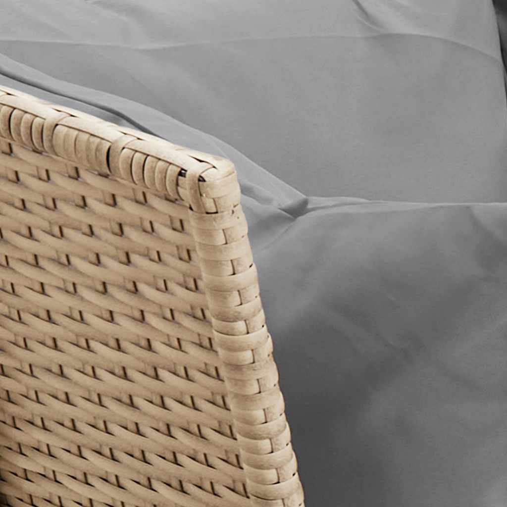 vidaXL Καναπές κήπου με Μαξιλάρια Μπεζ από Συνθετικό Ρατάν