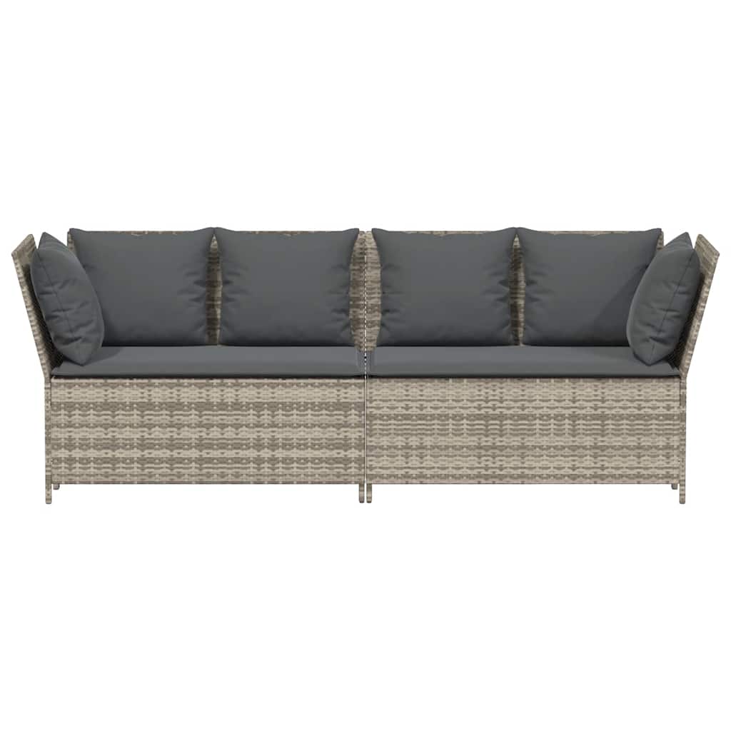 vidaXL Καναπές κήπου με Μαξιλάρια ανοιχτό γκρι από Συνθετικό Ρατάν