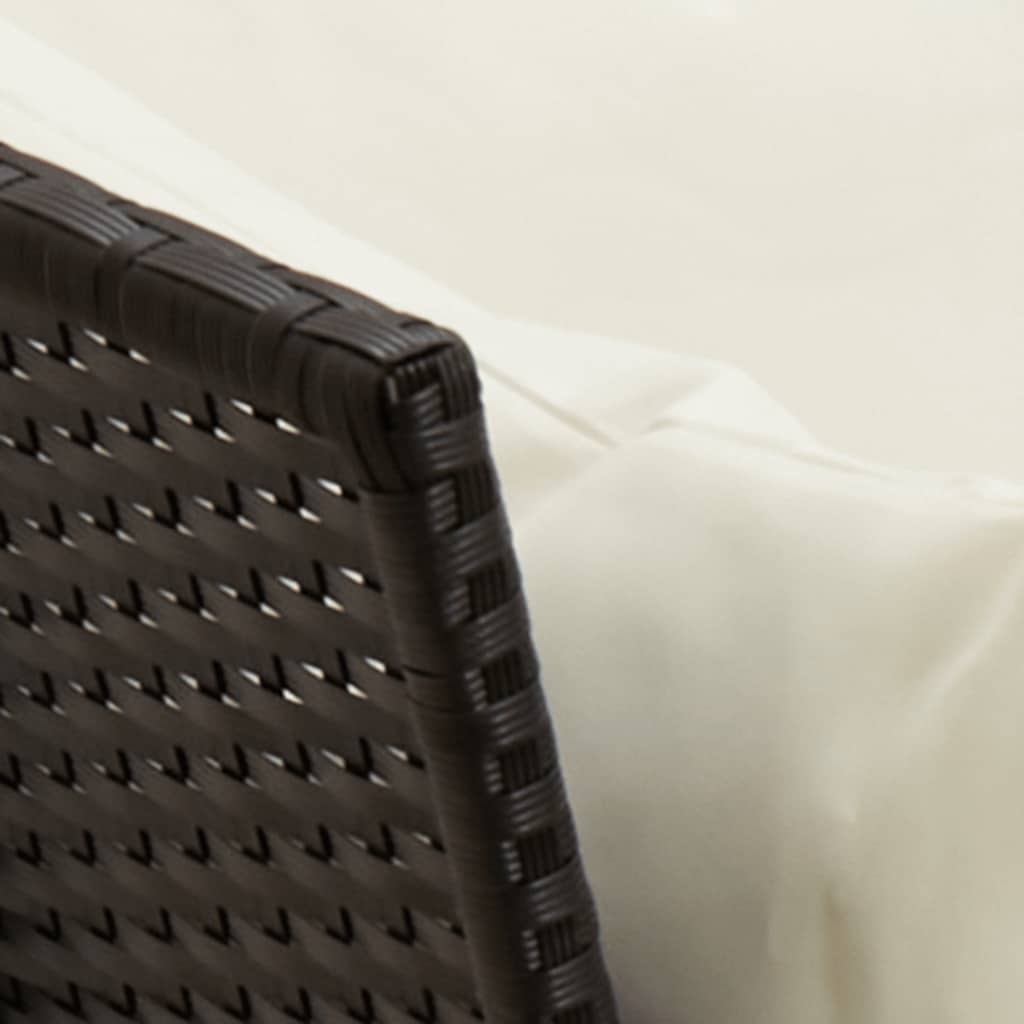 vidaXL Σετ Τραπεζαρίας Κήπου με Μαξιλάρια 4 τεμ. Μαύρο από Συνθ. Ρατάν