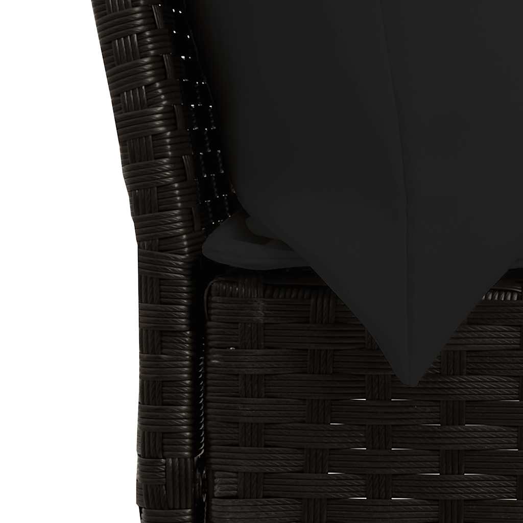 vidaXL Σετ Τραπεζαρίας Κήπου με Μαξιλάρια 4 τεμ. Μαύρο από Συνθ. Ρατάν