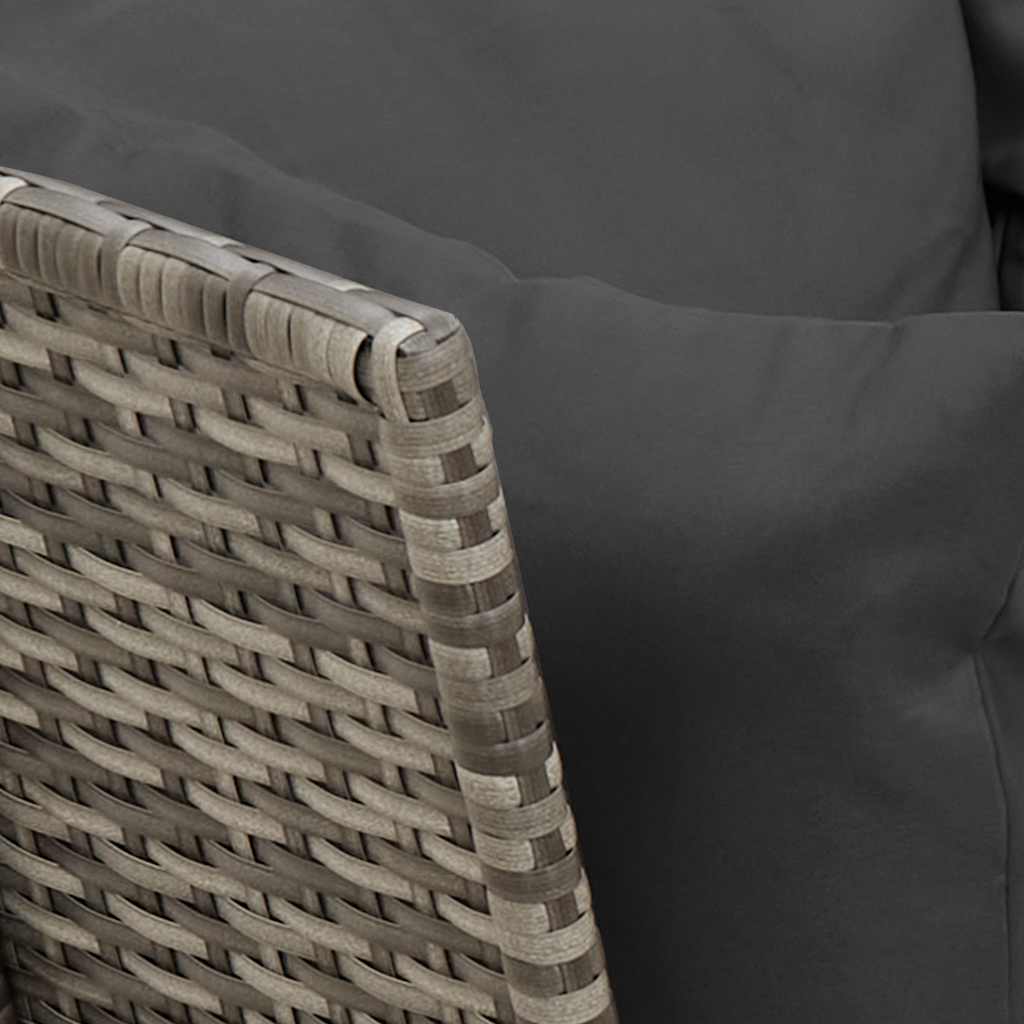 vidaXL Σετ Τραπεζαρίας Κήπου 4 τεμ. Γκρι Συνθετικό Ρατάν με Μαξιλάρια