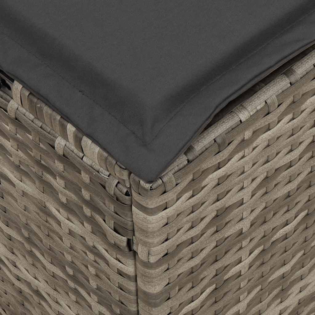 vidaXL Σετ Τραπεζαρίας Κήπου 4 τεμ. Γκρι Συνθετικό Ρατάν με Μαξιλάρια