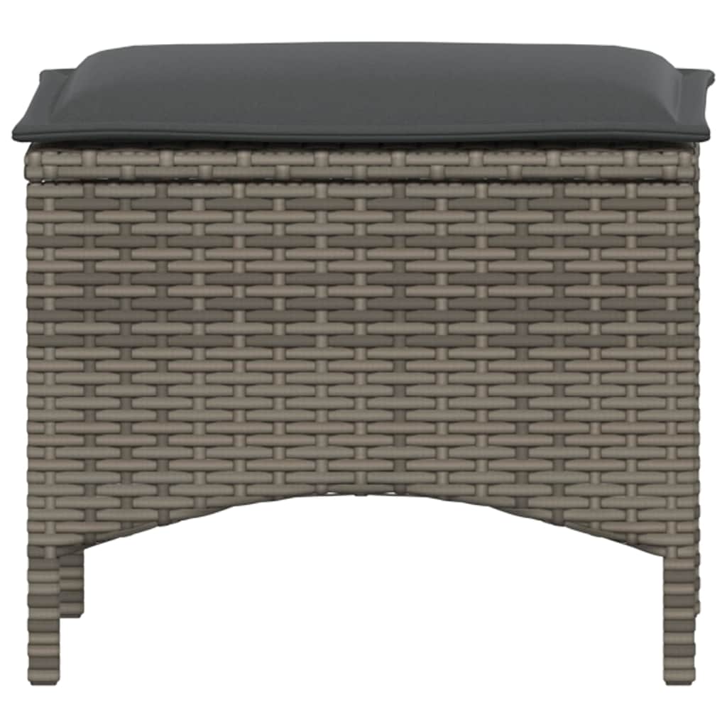 vidaXL Σετ Τραπεζαρίας Κήπου 3 τεμ. Γκρι Συνθ. Ρατάν με Μαξιλάρια