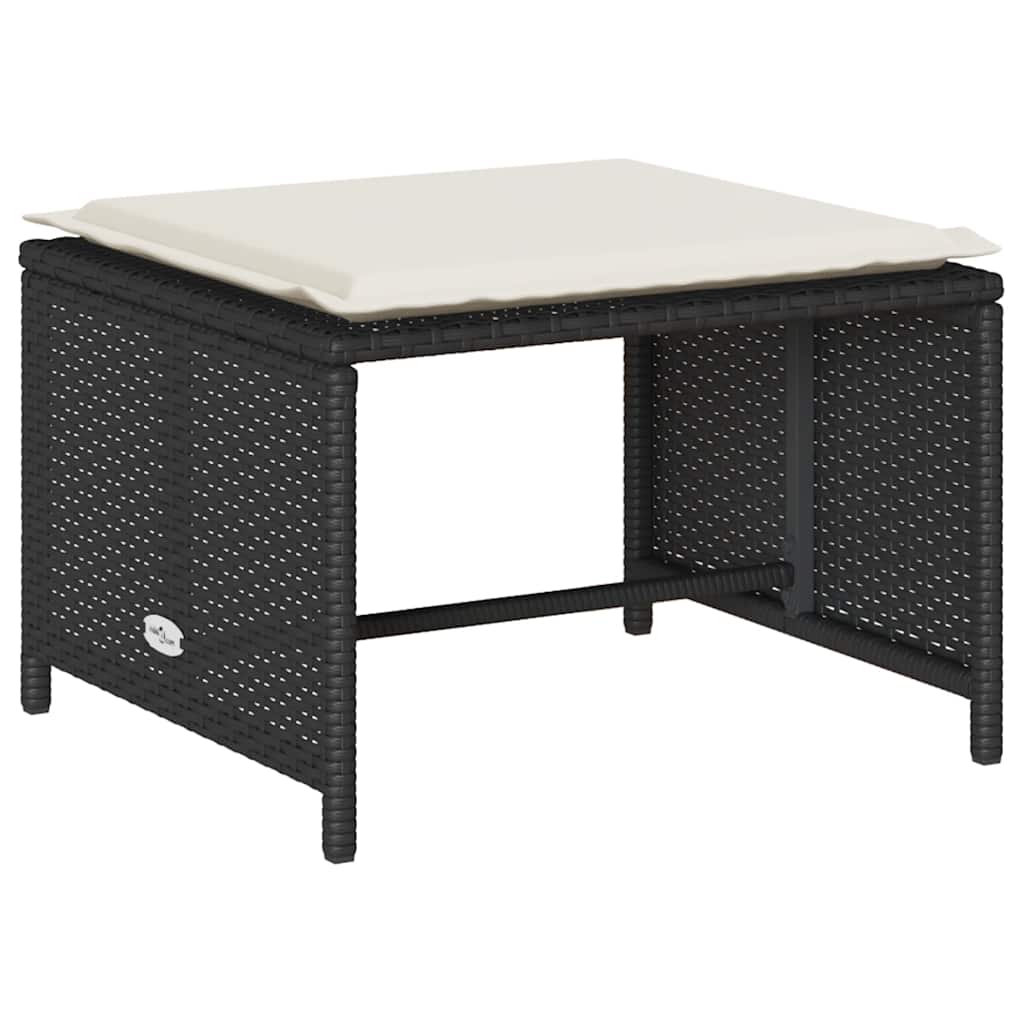 vidaXL 5 τεμαχίων σετ καναπέδες κήπου με μαξιλάρια Stackable μαύρο