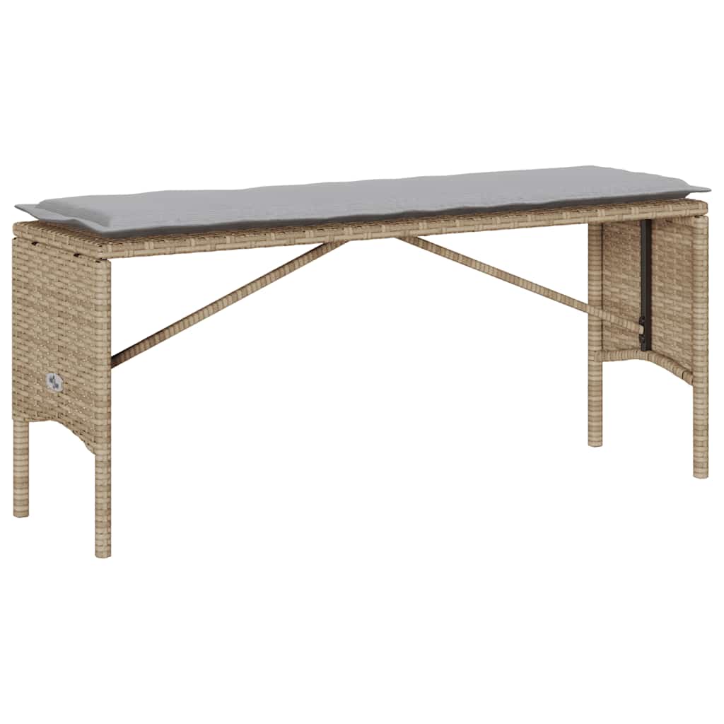 vidaXL Σετ Τραπεζαρίας Κήπου 3 τεμ. Μπεζ Συνθετικό Ρατάν με Μαξιλάρια