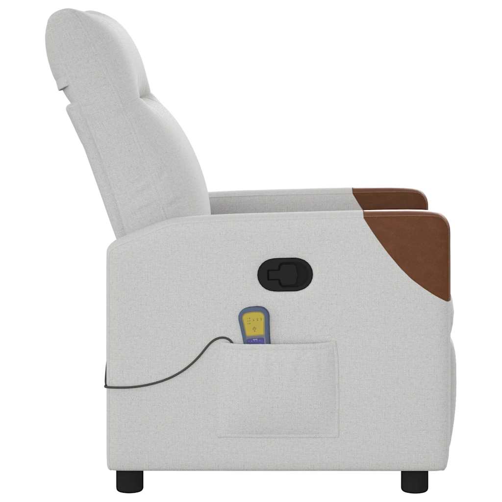 vidaXL καρέκλα ανάκλισης μασάζ Cloud Grey Fabric