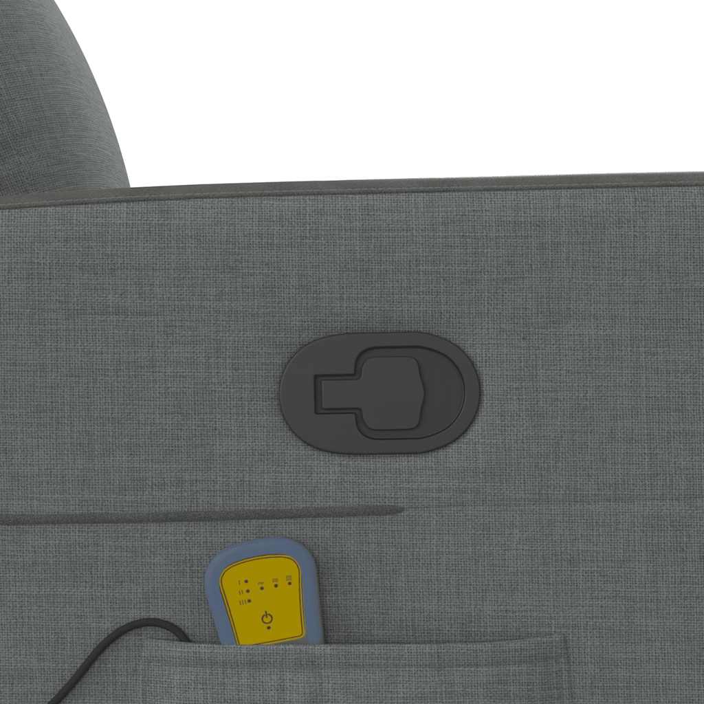 vidaXL Πολυθρόνα Μασάζ με Ανακλινόμενη Πόρτα Σκούρο Γκρι Υφασμάτινη