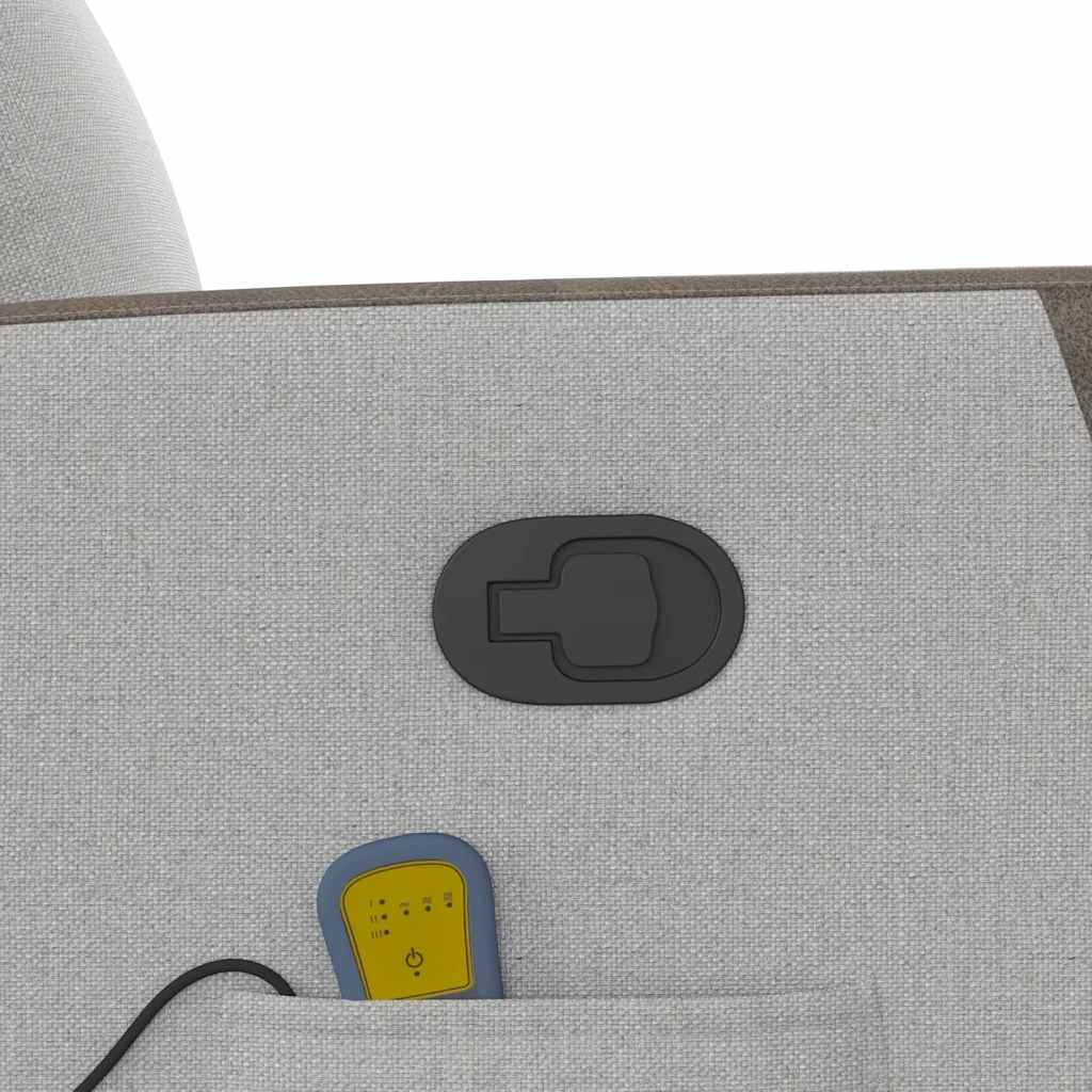 vidaXL καρέκλα ανάκλισης μασάζ Cloud Grey Fabric