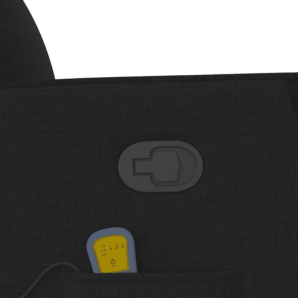 vidaXL Πολυθρόνα Μασάζ Ανακλινόμενη Μαύρη Υφασμάτινη