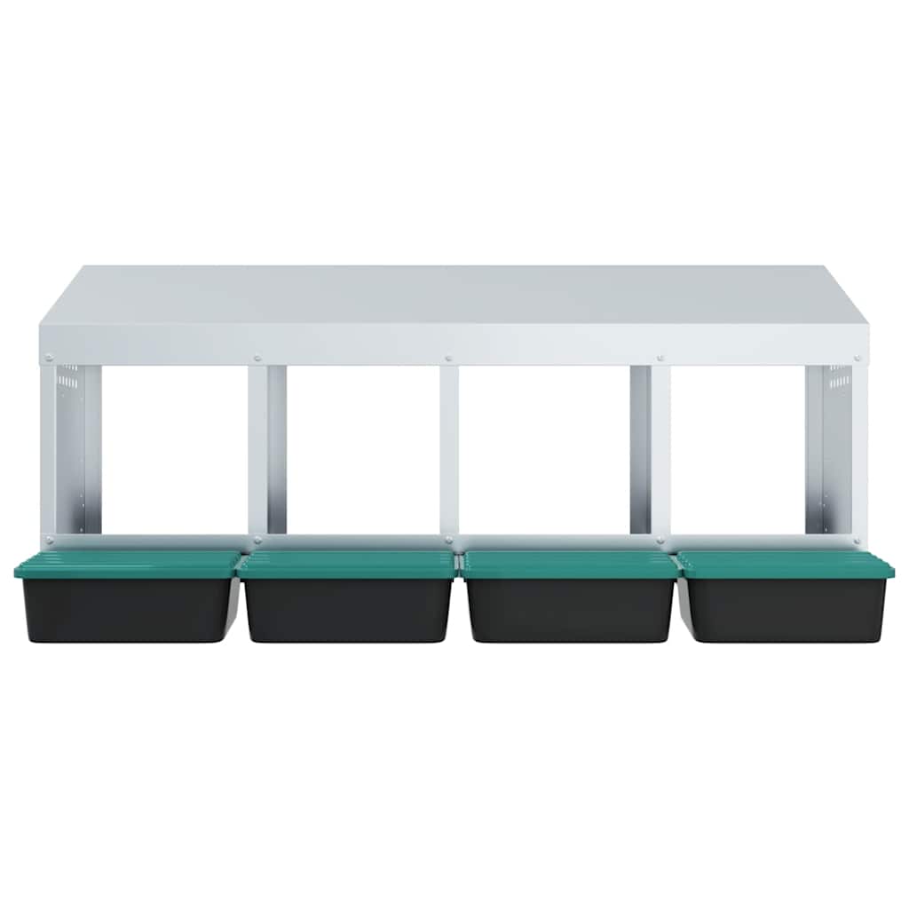 vidaXL Κουτί Φωλιάς Κοτόπουλων με 4 Θέσεις, Επιτοίχιο από Γαλβανισμένο Ατσάλι