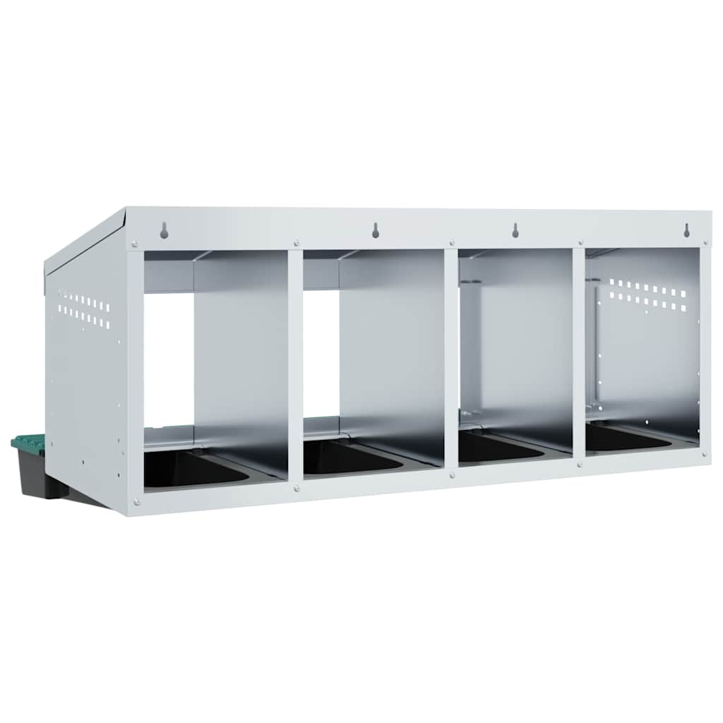 vidaXL Κουτί Φωλιάς Κοτόπουλων με 4 Θέσεις, Επιτοίχιο από Γαλβανισμένο Ατσάλι