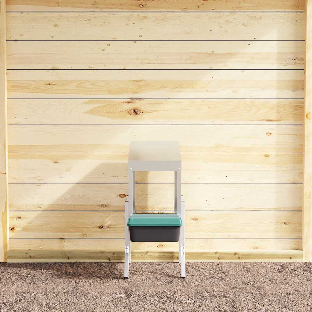 vidaXL Κουτί Φωλιάς Κοτόπουλων με 1 Θήκη και Πόδια από Γαλβανισμένο Ατσάλι