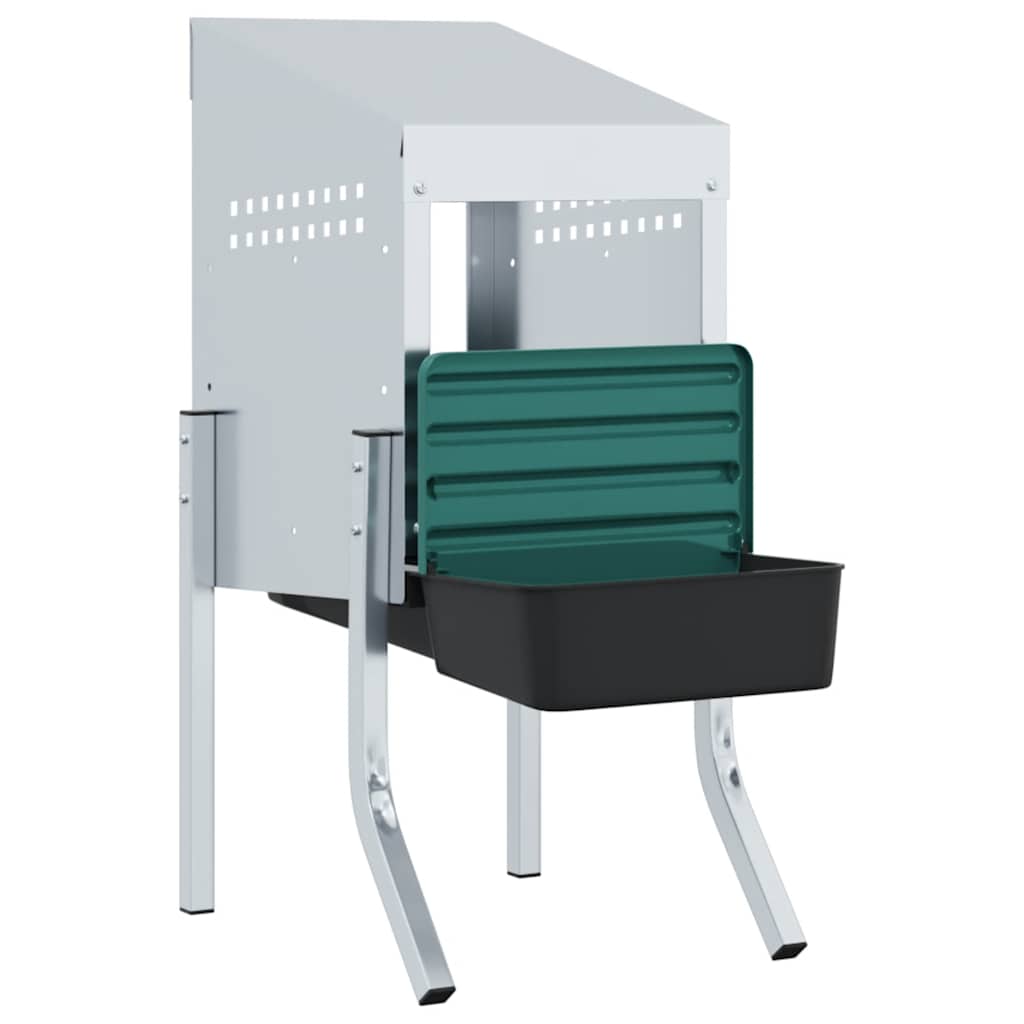 vidaXL Κουτί Φωλιάς Κοτόπουλων με 1 Θήκη και Πόδια από Γαλβανισμένο Ατσάλι