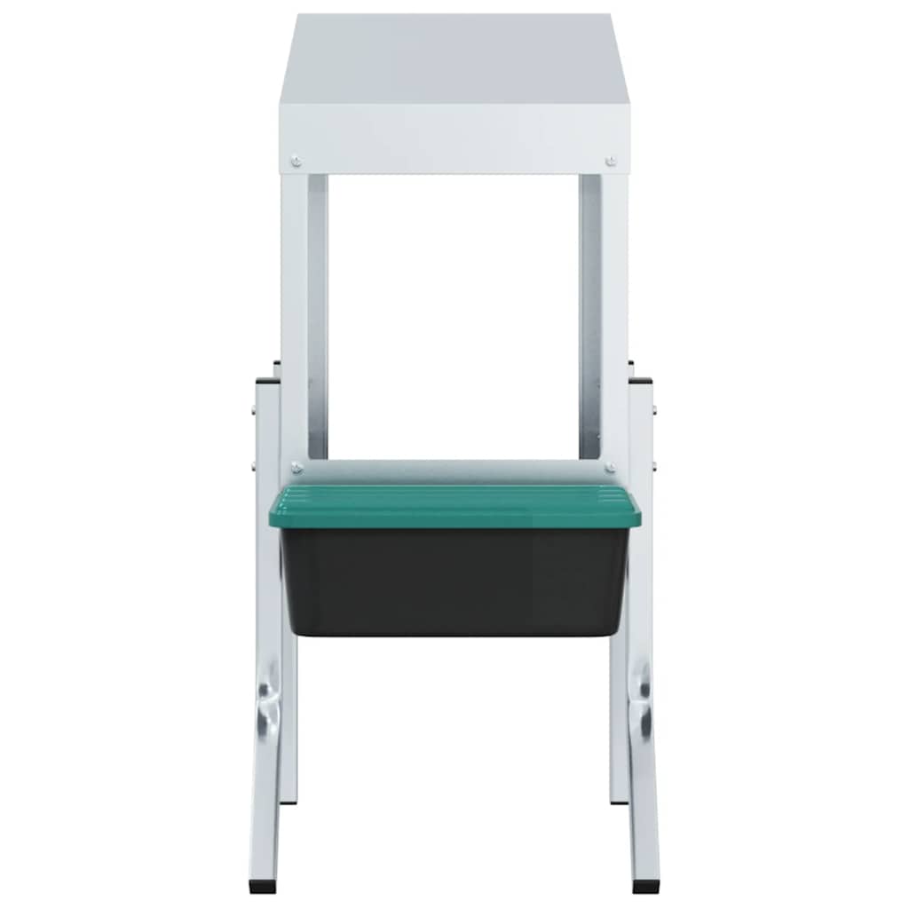 vidaXL Κουτί Φωλιάς Κοτόπουλων με 1 Θήκη και Πόδια από Γαλβανισμένο Ατσάλι