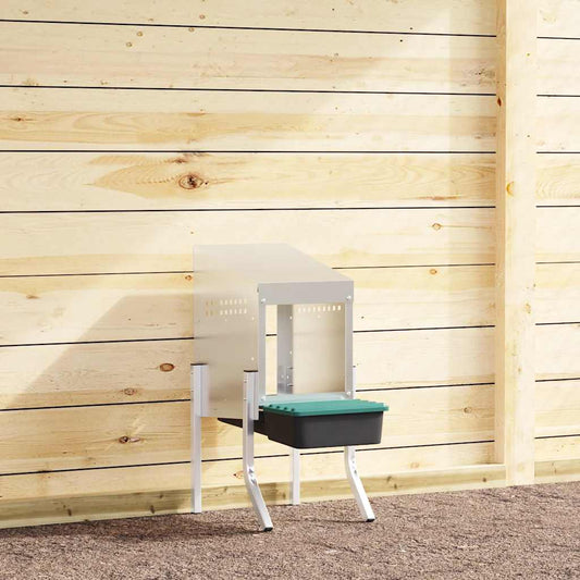 vidaXL Κουτί Φωλιάς Κοτόπουλων με 1 Θήκη και Πόδια από Γαλβανισμένο Ατσάλι