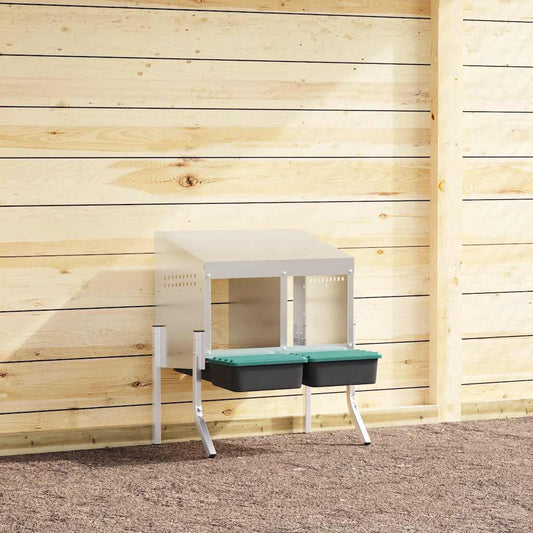 vidaXL Κουτί Φωλιάς Κοτόπουλων με 2 Θέσεις και Πόδια από Γαλβανισμένο Ατσάλι