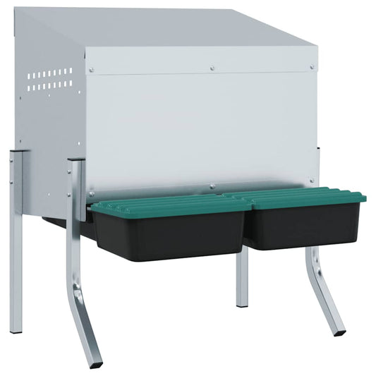 vidaXL Κουτί Φωλιάς Κοτόπουλων με 2 Θέσεις και Πόδια από Γαλβανισμένο Ατσάλι