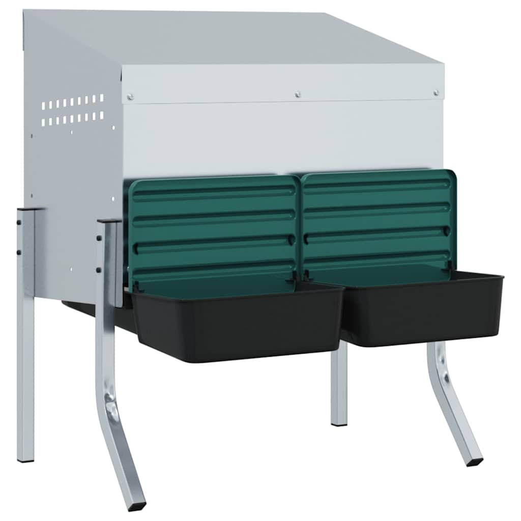 vidaXL Κουτί Φωλιάς Κοτόπουλων με 2 Θέσεις και Πόδια από Γαλβανισμένο Ατσάλι