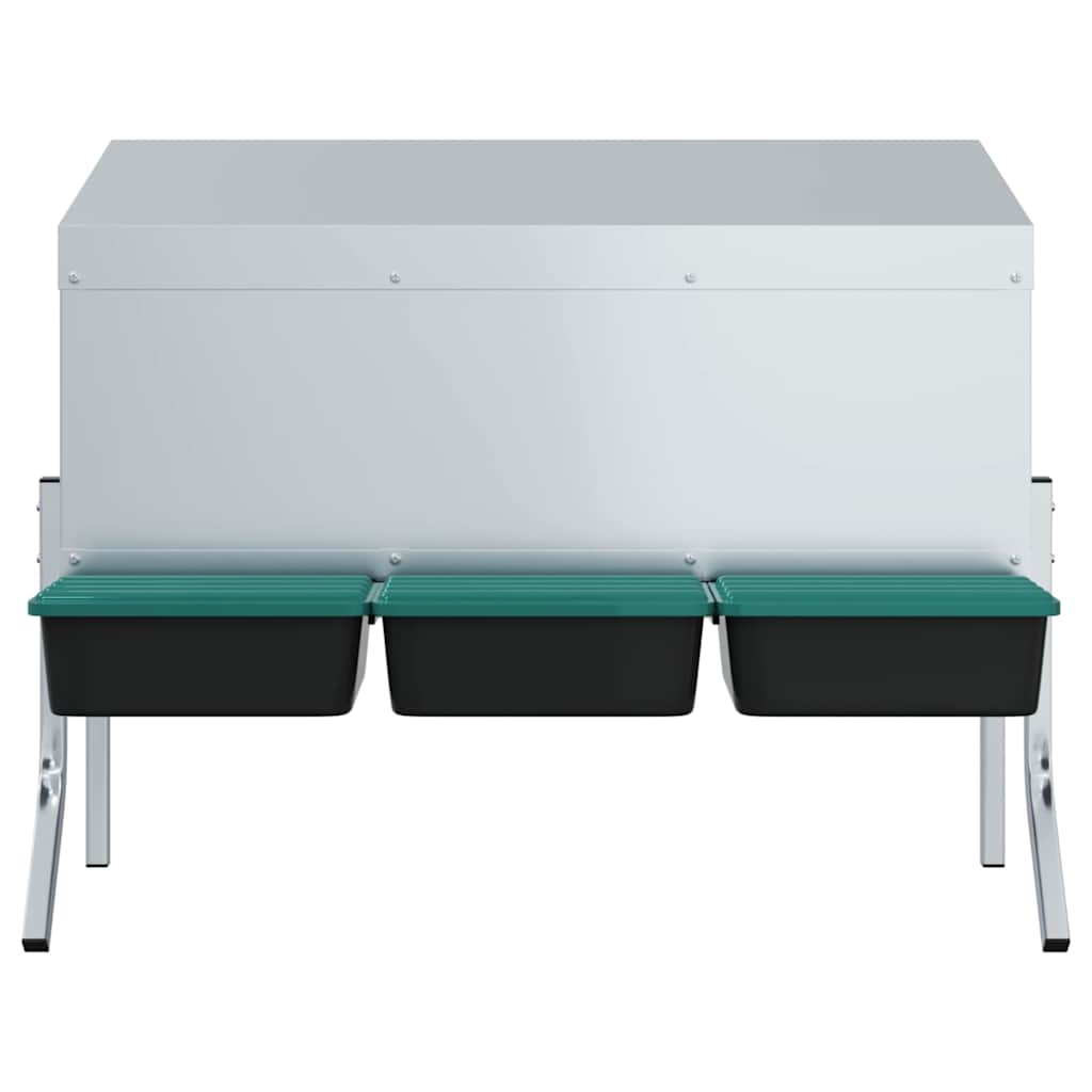 vidaXL Κουτί Φωλιάς Κοτόπουλων 3 Χωρητικών Με Πόδια από Γαλβανισμένο Ατσάλι