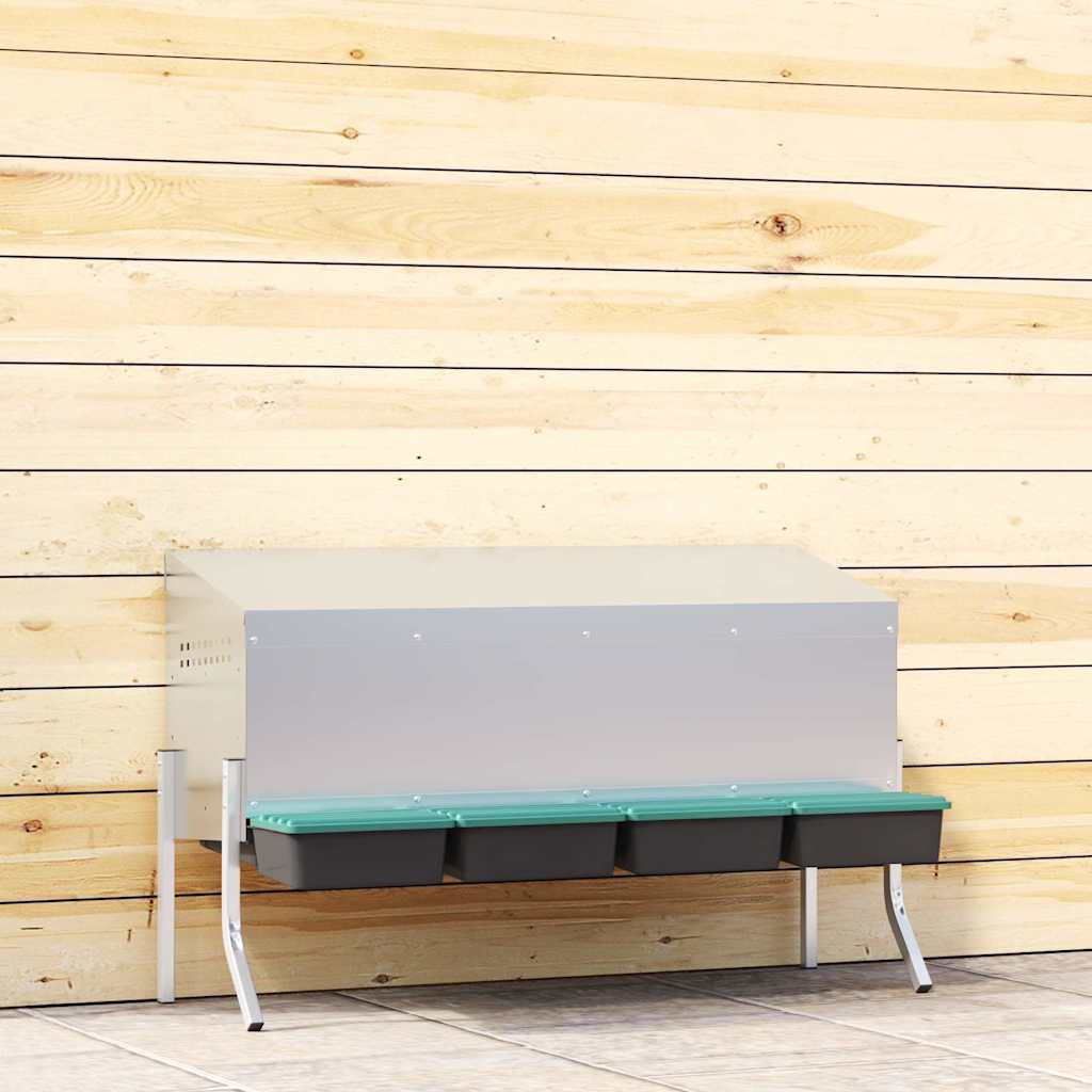 vidaXL Κουτί Φωλιάς Κοτόπουλων 3 Χωρητικών Με Πόδια από Γαλβανισμένο Ατσάλι