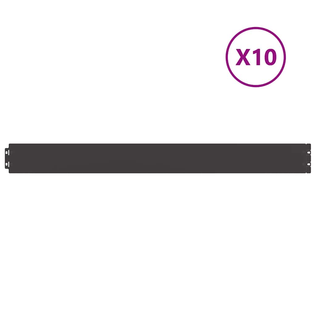 vidaXL Περιφράξεις γκαζόν 10 τεμάχια Μαύρο από χάλυβα ψυχρής έλασης