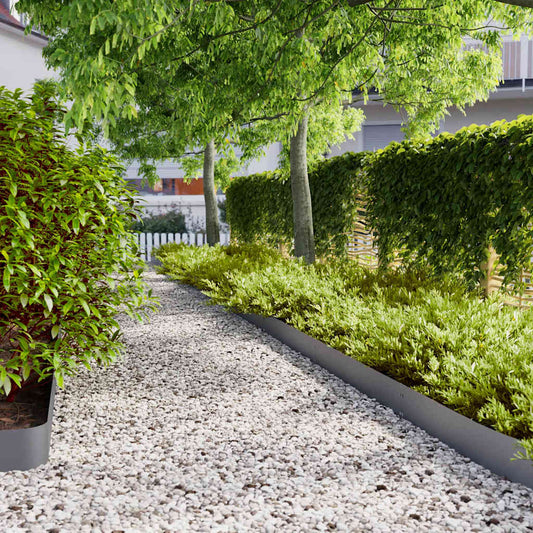 vidaXL Περιφράξεις γκαζόν 50 τεμάχια Ανθρακί από χάλυβα ψυχρής έλασης