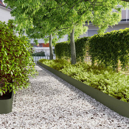 vidaXL Περιφράξεις γκαζόν 30 τεμάχια Ελαιοπράσινο 20x103 cm