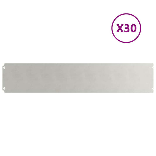 vidaXL Περιφράξεις γκαζόν 30 τεμάχια 20x103 cm από ανοξείδωτο ατσάλι