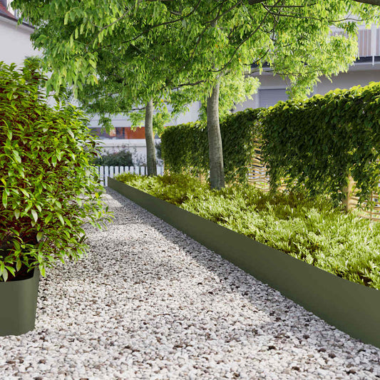 vidaXL Περιφράξεις γκαζόν 20 τεμάχια Ελαιοπράσινο 25x103 cm