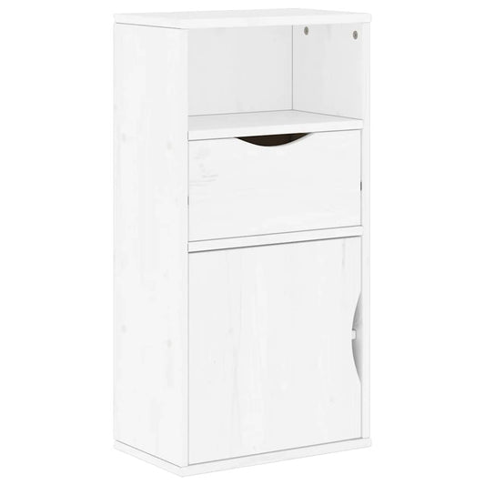 vidaXL Συρταριέρα με Συρτάρι ODDA Λευκό 40x24x79 εκ. Μασίφ Ξύλο Πεύκου