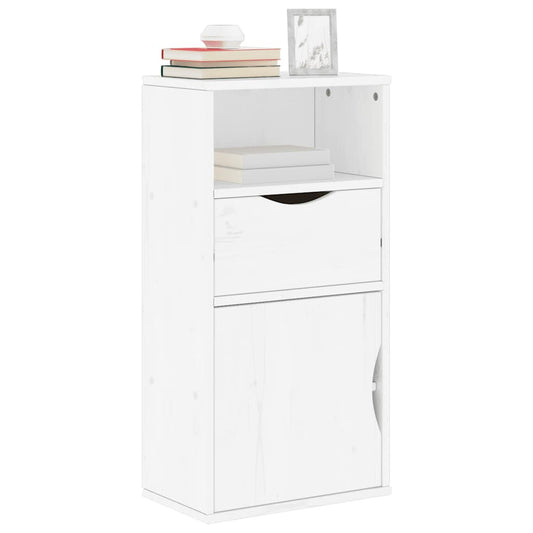 vidaXL Συρταριέρα με Συρτάρι ODDA Λευκό 40x24x79 εκ. Μασίφ Ξύλο Πεύκου