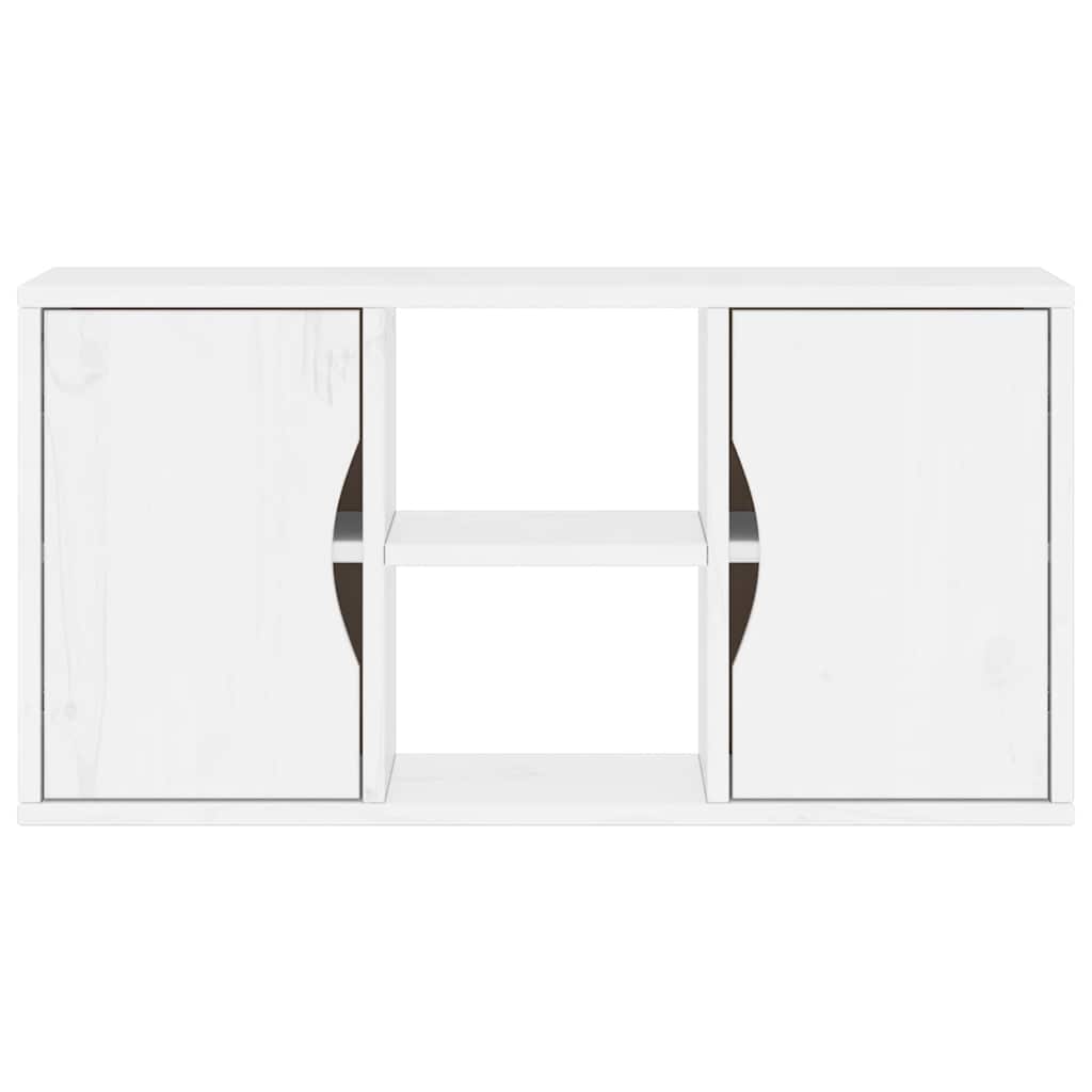 vidaXL Ντουλάπι τηλεόρασης ODDA Λευκό 79x24x40 εκ. Μασίφ Ξύλο Πεύκου