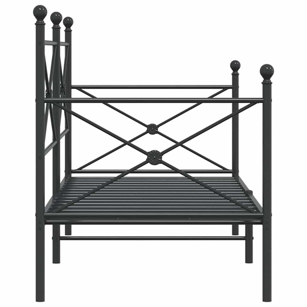 vidaXL Κρεβάτι ημέρας χωρίς στρώμα Μαύρο 75x190 εκ. από ατσάλι