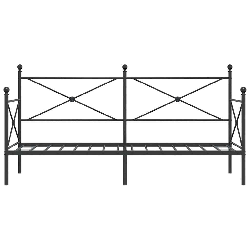 vidaXL Κρεβάτι ημέρας χωρίς στρώμα Μαύρο 80x200 cm Ατσάλι
