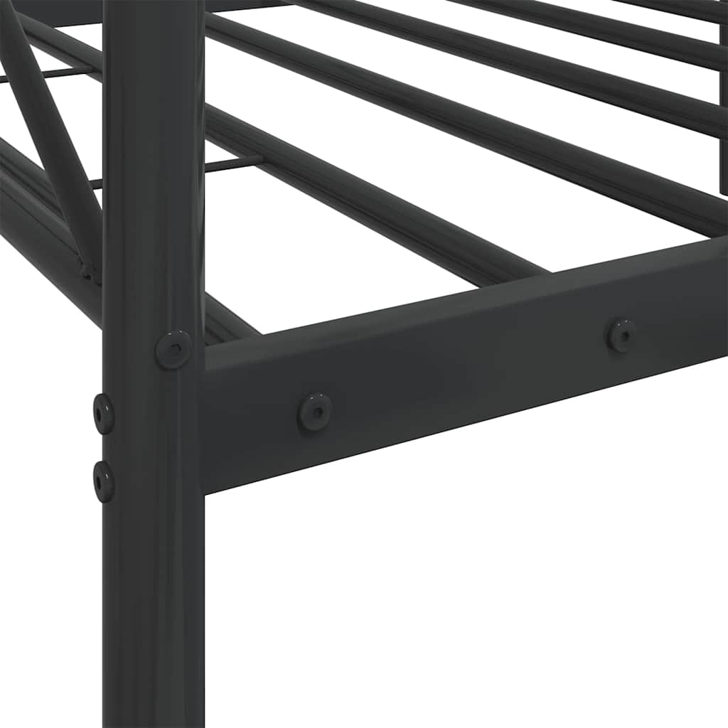 vidaXL Κρεβάτι ημέρας χωρίς στρώμα Μαύρο 80x200 cm Ατσάλι