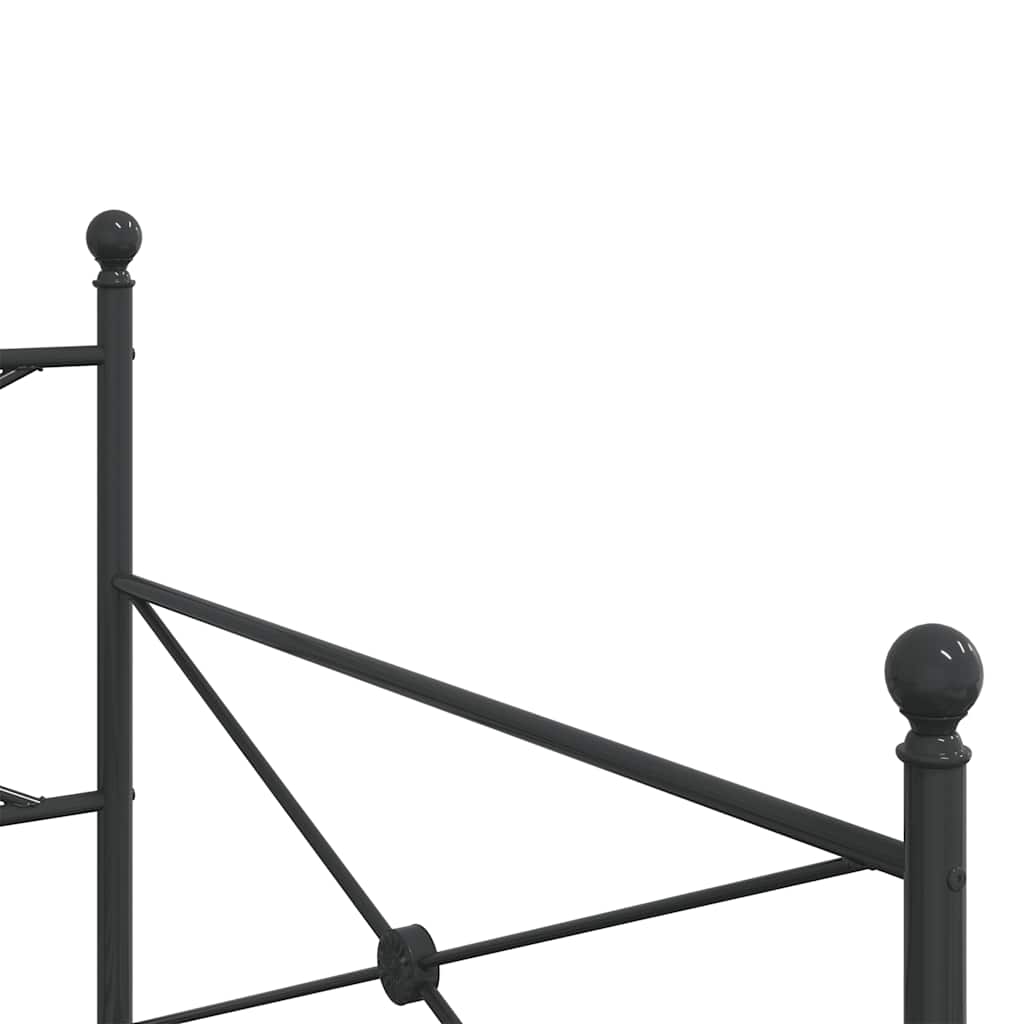 vidaXL Κρεβάτι ημέρας χωρίς στρώμα Μαύρο 100x200 cm Ατσάλι