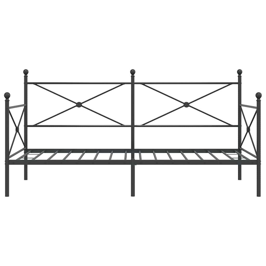 vidaXL Κρεβάτι ημέρας χωρίς στρώμα Μαύρο 107x203 cm Ατσάλι