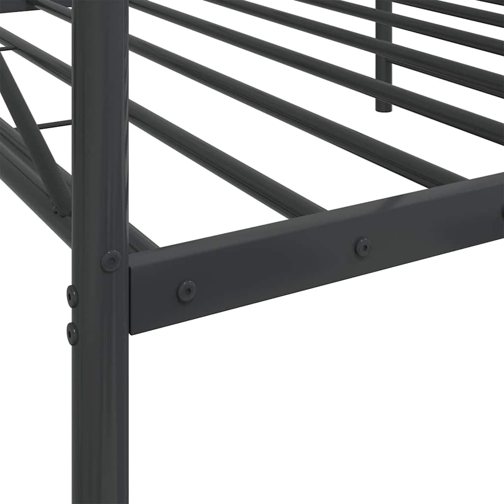 vidaXL Κρεβάτι ημέρας χωρίς στρώμα Μαύρο 107x203 cm Ατσάλι