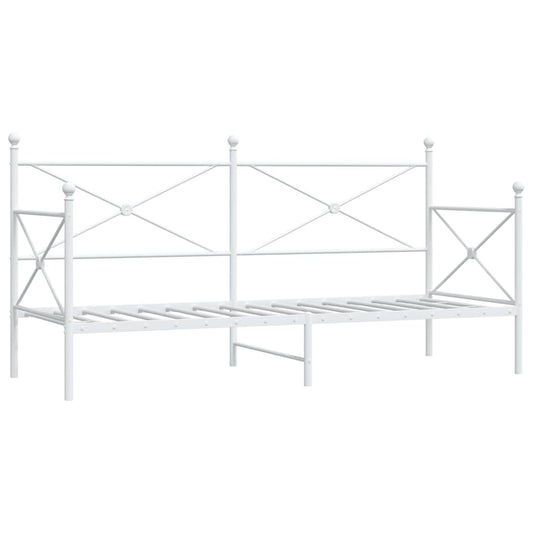 vidaXL Κρεβάτι ημέρας χωρίς στρώμα Λευκό 90x200 cm Ατσάλι
