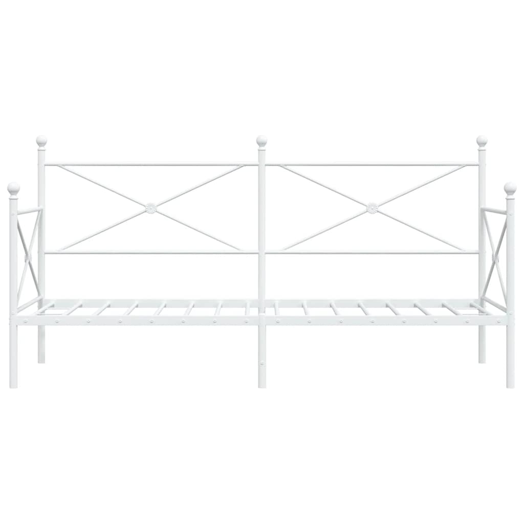 vidaXL Κρεβάτι ημέρας χωρίς στρώμα Λευκό 90x200 cm Ατσάλι