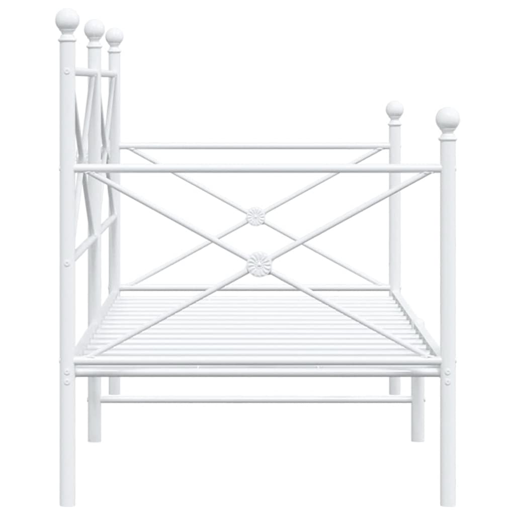 vidaXL Κρεβάτι ημέρας χωρίς στρώμα Λευκό 90x200 cm Ατσάλι