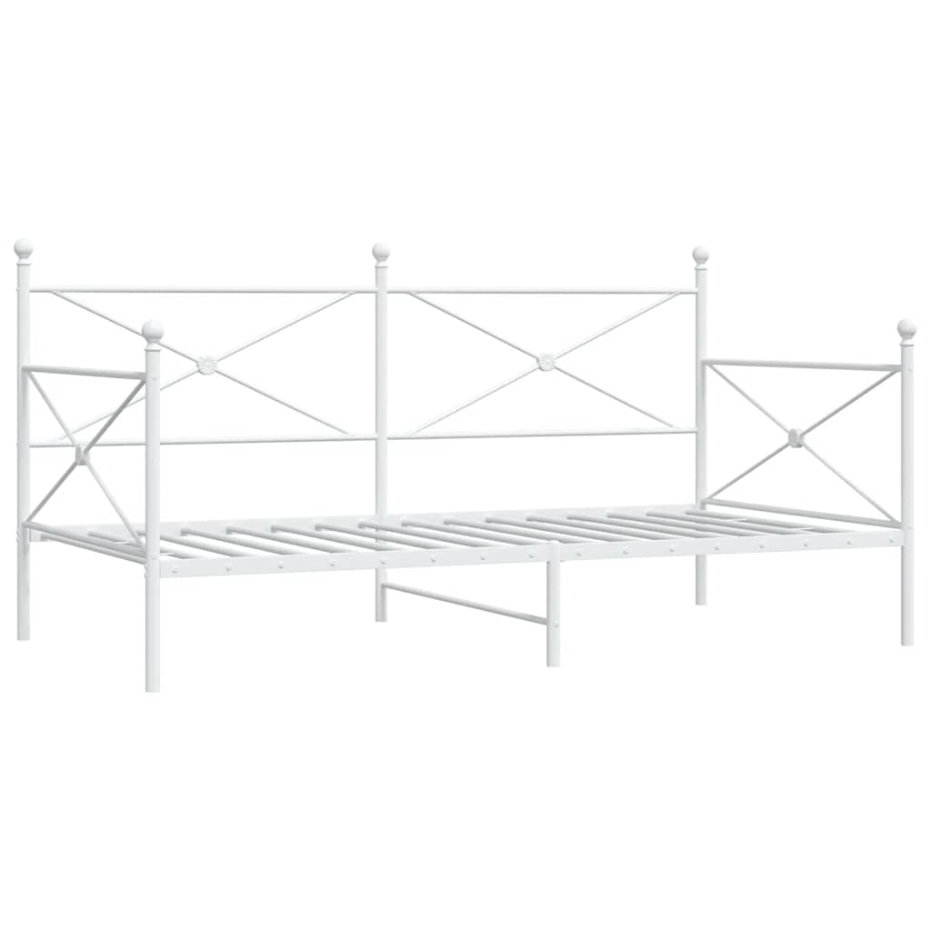 vidaXL Κρεβάτι ημέρας χωρίς στρώμα Λευκό 100x200 cm Ατσάλι