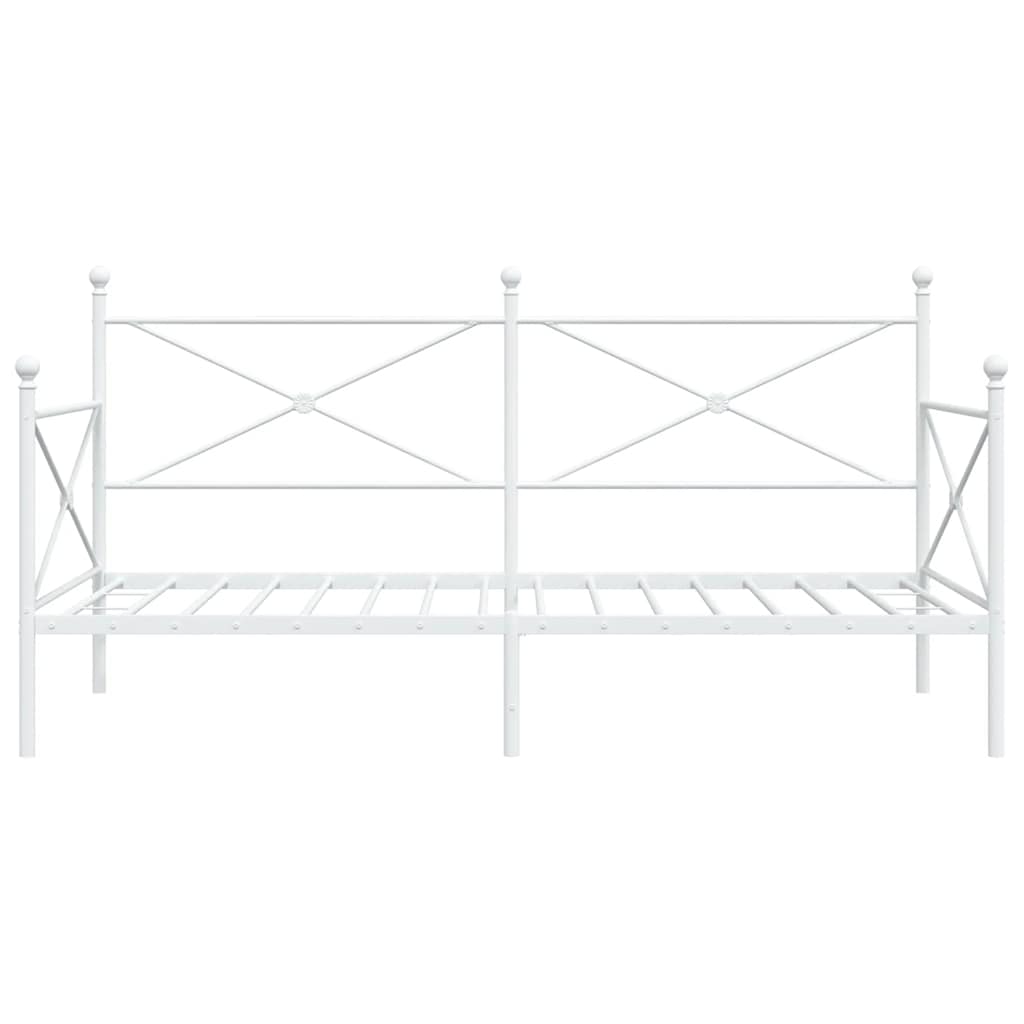 vidaXL Κρεβάτι ημέρας χωρίς στρώμα Λευκό 107x203 cm Ατσάλι