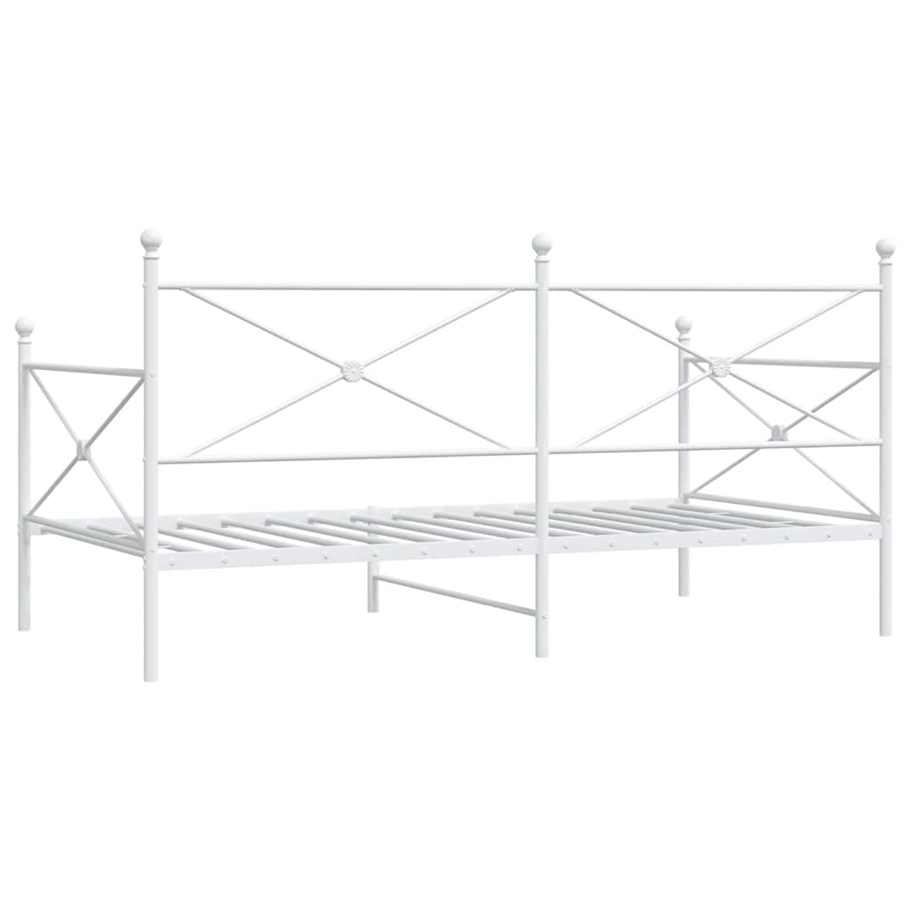 vidaXL Κρεβάτι ημέρας χωρίς στρώμα Λευκό 107x203 cm Ατσάλι