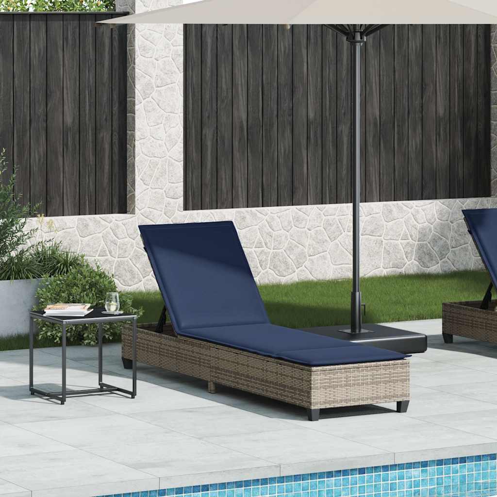 vidaXL Ξαπλώστρα με Μαξιλάρια Γκρι 55x200x25,5 εκ. από Συνθετικό Ρατάν