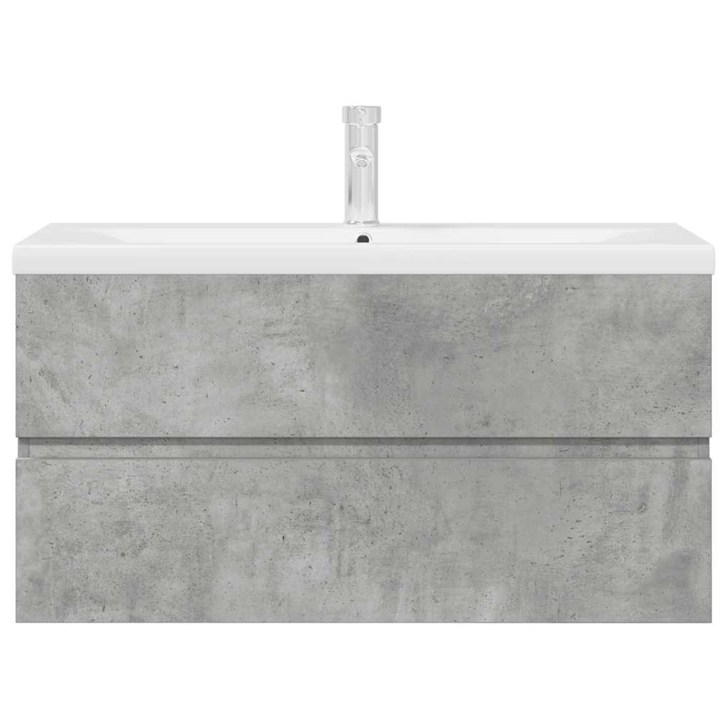 vidaXL Σετ Επίπλων Μπάνιου 2 Τεμαχίων Γκρι Σκυροδέματος από Επεξ. Ξύλο