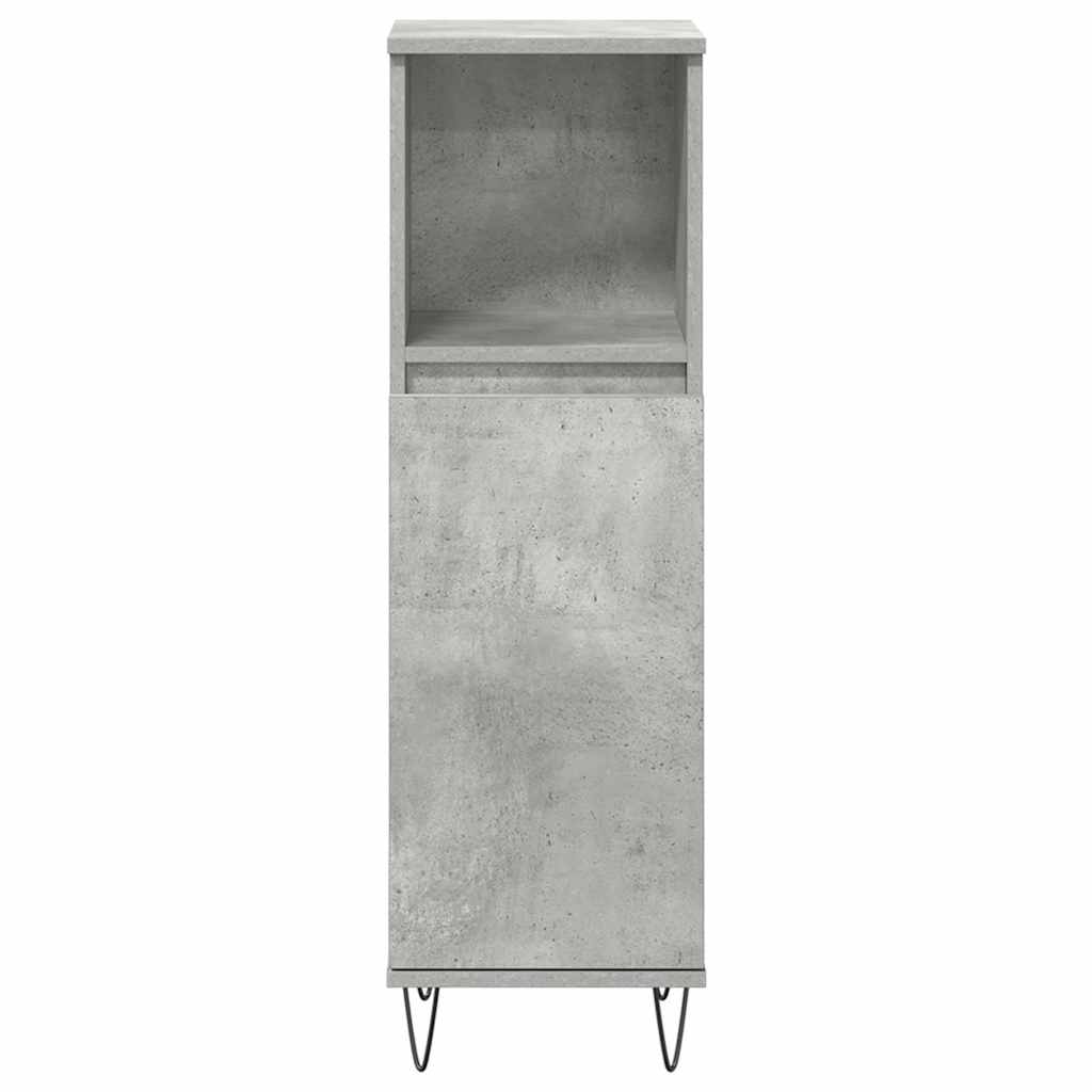 vidaXL Σετ Επίπλων Μπάνιου 3 Τεμαχίων Γκρι Σκυροδέματος από Επεξ. Ξύλο