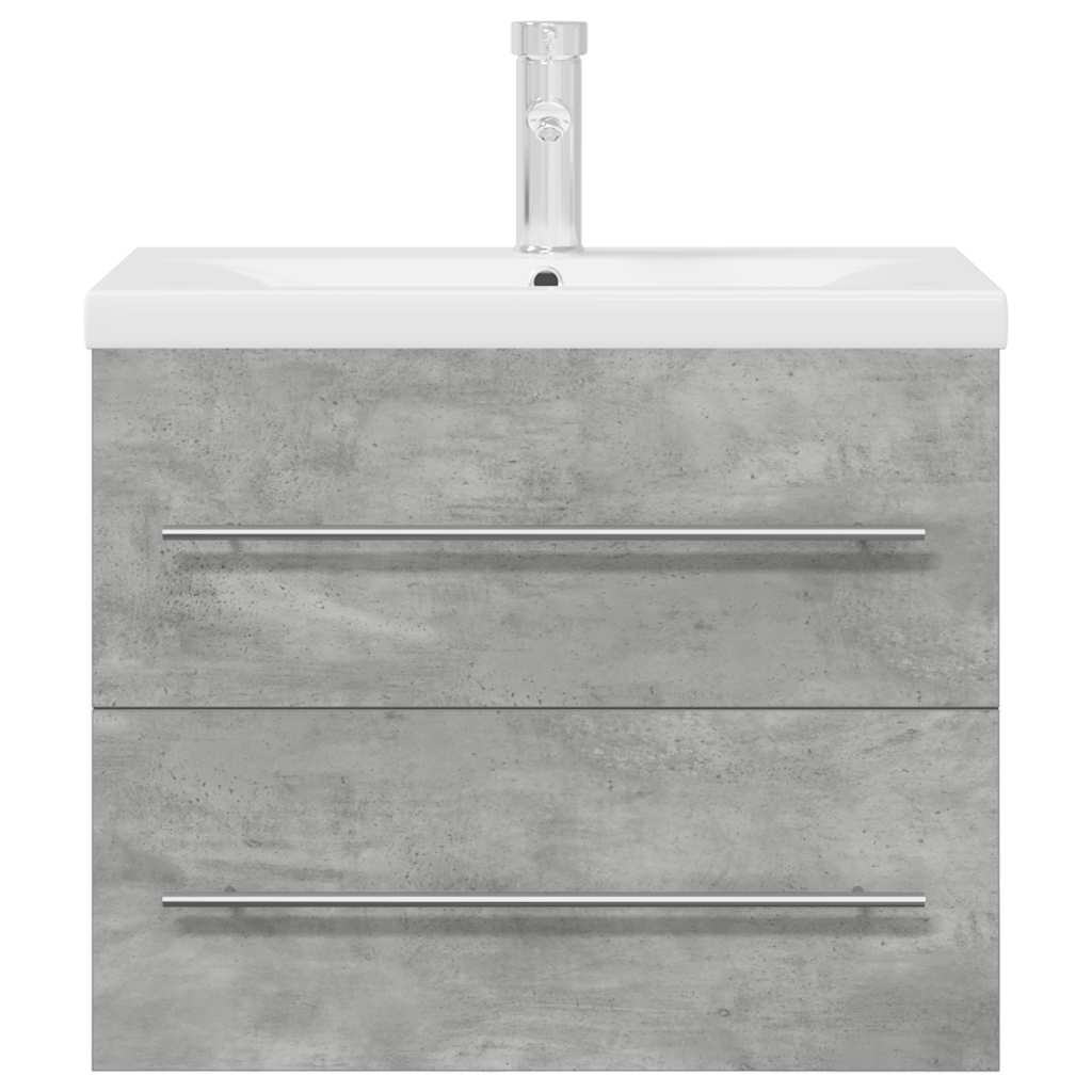 vidaXL Σετ Επίπλων Μπάνιου 2 Τεμαχίων Γκρι Σκυροδέματος από Επεξ. Ξύλο