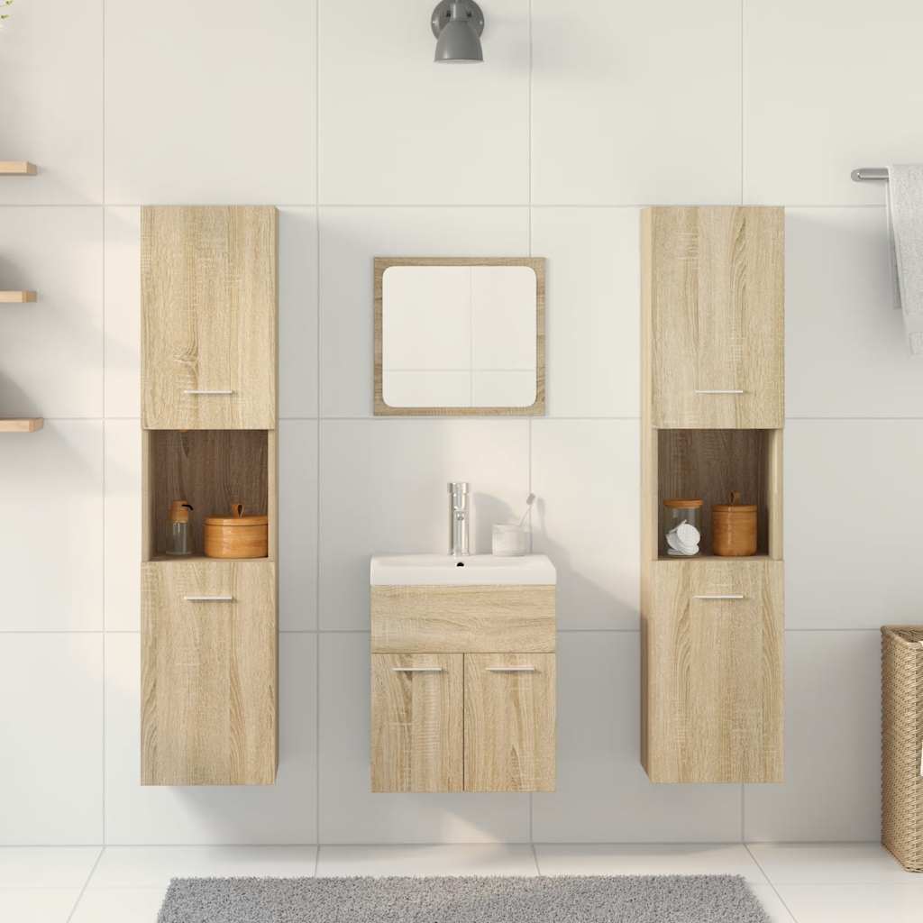 vidaXL Σετ Επίπλων Μπάνιου 5 Τεμαχίων Sonoma Δρυς Επεξεργασμένο Ξύλο