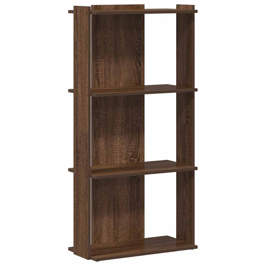 vidaXL Βιβλιοθήκη 3 Επιπέδων Καφέ Δρυς 60 x 30 x 120 εκ. Επεξεργ. Ξύλο